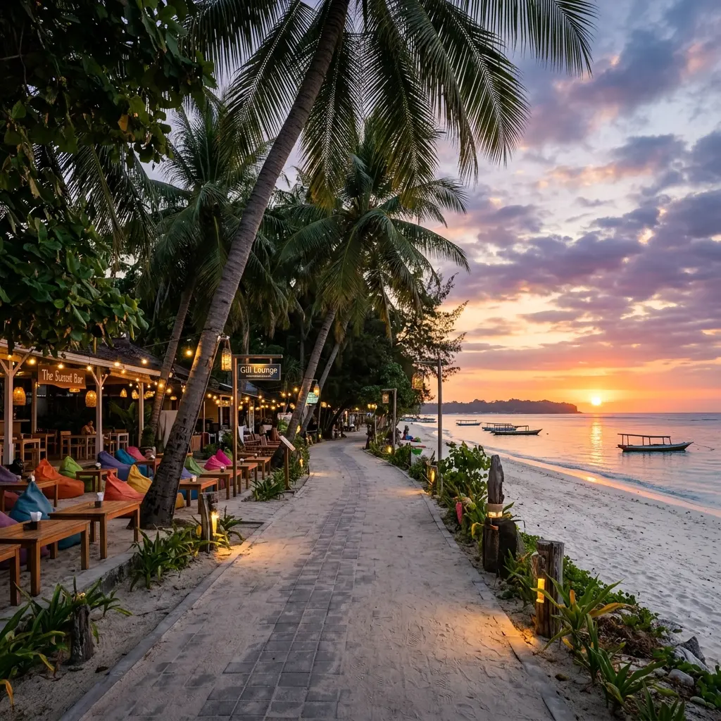 Gili Trawangan Serene Sunset Pathway.webp